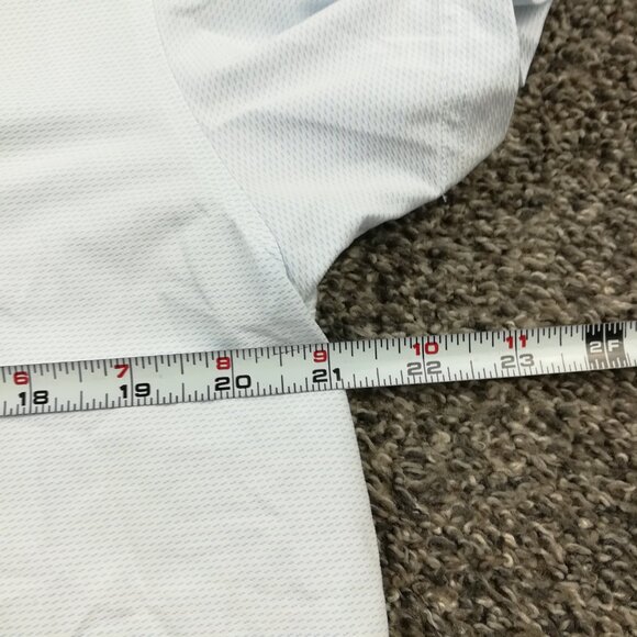 Rhone Polo Shirt Commuter Dotted Performance Golf Stretch Preppy Blue Mens Large - Picture 7 of 9